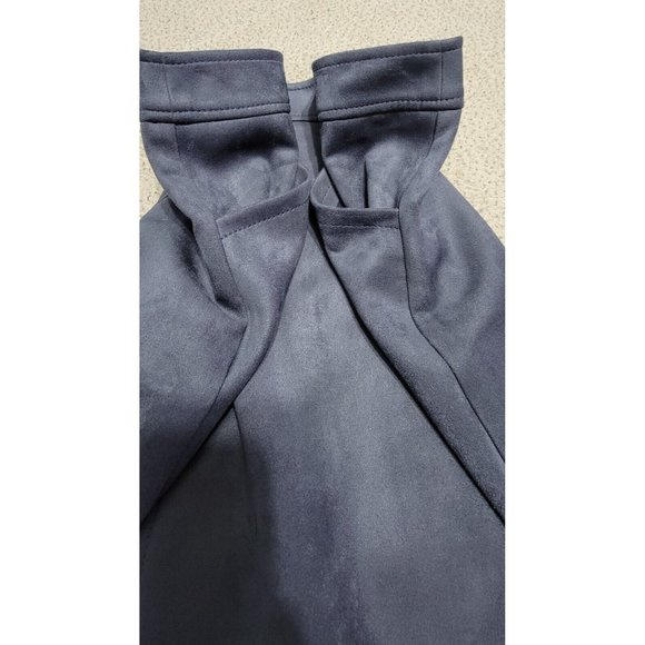 LOFT Womens Blue Faux Suede Mini Skirt w/ Front Pockets Back Zip Size 6 NWT - Picture 6 of 13